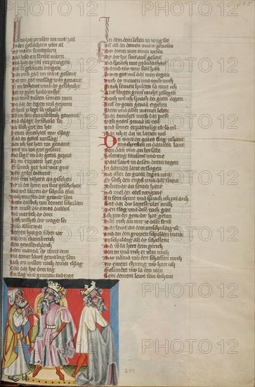 David's Penance after the Census; Weltchronik, about 1400-1410. Creator: Unknown.