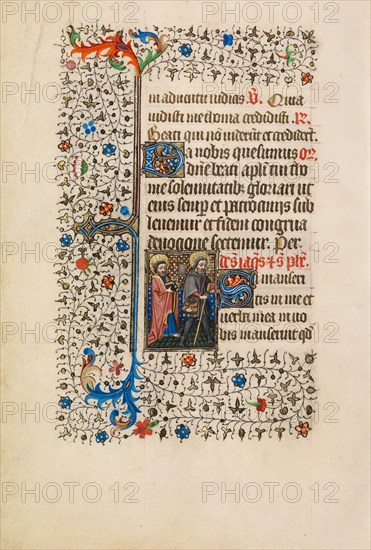 Saint Philip with an Axe and Saint James as a Pilgrim; Book of Hours, about 1440-1450. Creator: Workshop of the Bedford Master.