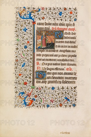 Saint Clement with an Anchor; Book of Hours, about 1440-1450. Creator: Workshop of the Bedford Master.