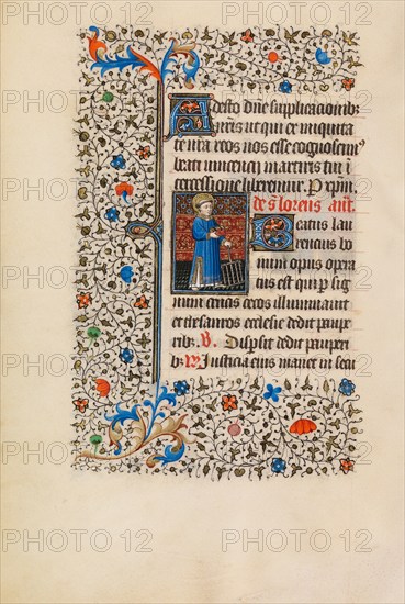 Saint Lawrence with a Gridiron; Book of Hours, about 1440-1450. Creator: Workshop of the Bedford Master.