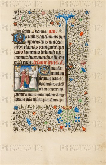 Saint Denis Carrying his Head; Book of Hours, about 1440-1450. Creator: Workshop of the Bedford Master.