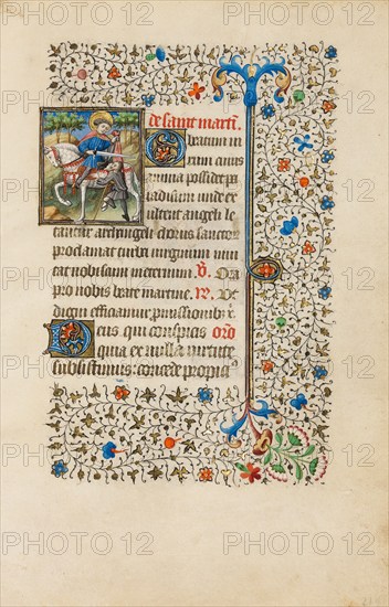 Saint Martin Dividing his Cloak; Book of Hours, about 1440-1450. Creator: Workshop of the Bedford Master.