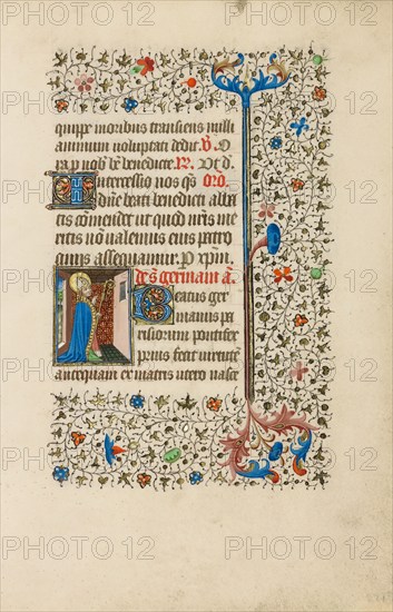 Saint Germain as a Bishop; Book of Hours, about 1440-1450. Creator: Workshop of the Bedford Master.