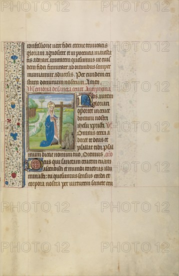 Empress Helena with the True Cross; Arenberg Hours, early 1460s. Creator: Workshop of Willem Vrelant.