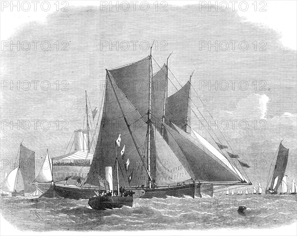 Barge-race on the Thames, 1872. Creator: Unknown.