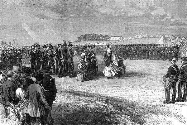 The Autumn Campaign: divine service in the Race Down Camp, Blandford, on Sunday last, 1872. Creator: Unknown.