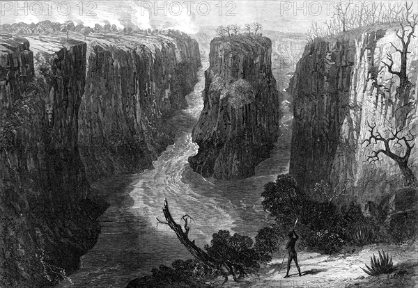 Sketches in Africa: the Tarn Bend, in the Lower Zambesi, 1872. Creator: Unknown.