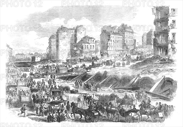 The Ruins of Paris: Porte Maillot and the Avenue de la Grande Armée, 1871. Creator: Unknown.