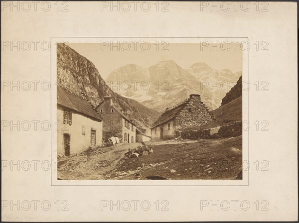 Village at foot of mountains, about 1855-1865. Creator: Farnham Maxwell Lyte.