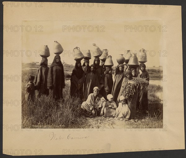 Fellahines (poteuses d'eau), about 1870-1890. Creator: Gabriel Lekegian.