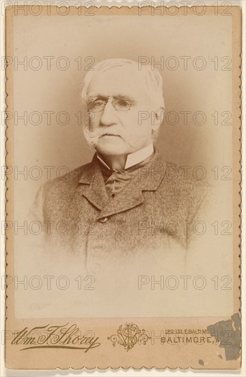 Portrait of an elderly man with a white moustache, with initial W.B.S., printed in vignette... 1891. Creator: William Foss Shorey.