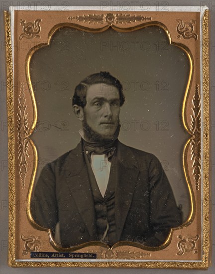 Portrait of an unidentified man with fringe beard, about 1853. Creator: Thomas Painter Collins.