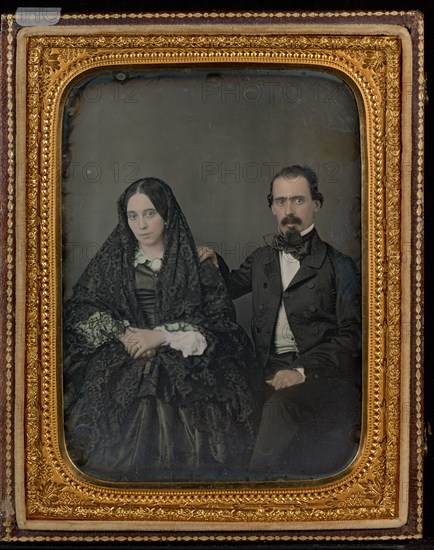 Portrait of a Woman and Man, about 1850s. Creator: Unknown.