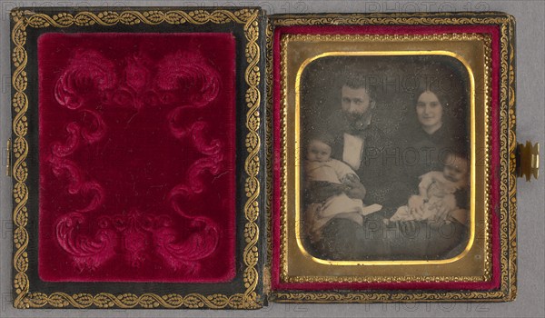 Family Portrait of a Mother and Father with Their Two Babies, about 1850. Creator: Unknown.