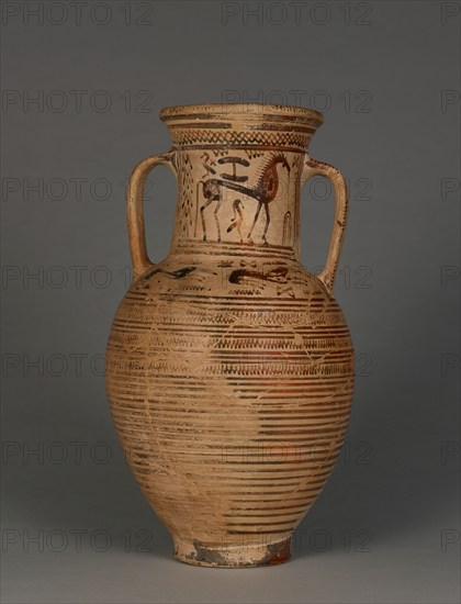 Attic Geometric Amphora, about 720 BC. Creator: Workshop of Painter of Athens 897.