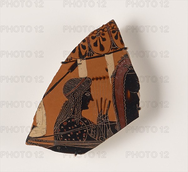 Attic Black-Figure Amphora Fragment, 550-500 BC. Creator: Unknown.