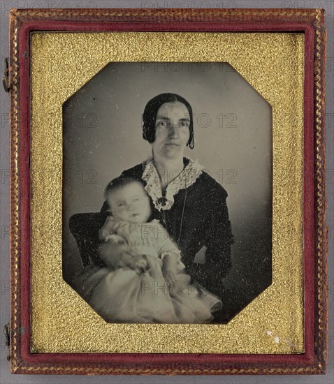 Portrait of a Seated Woman and Baby, about 1851. Creator: Unknown.