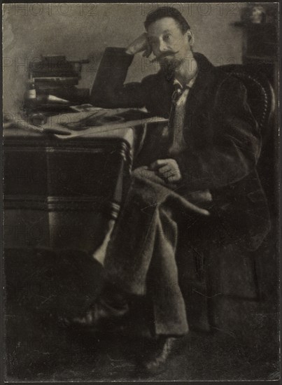 Portrait of a male artist, 1899. Creator: Leon Bovier.