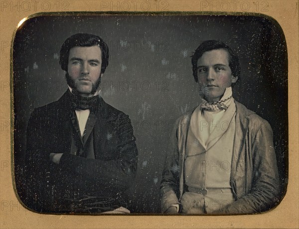 Portrait of two seated men, about 1850. Creator: Unknown.