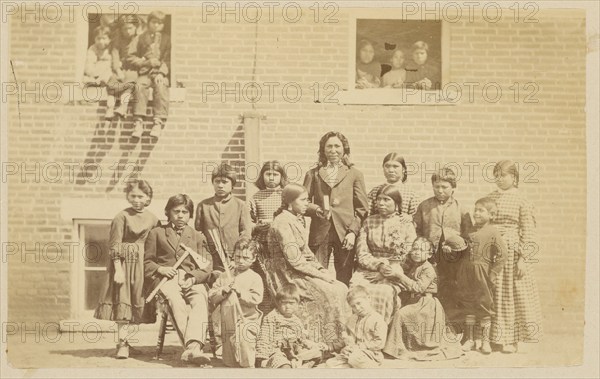 Native American school group, about 1870-1879. Creator: Unknown.