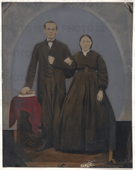 Portrait of standing couple, 1860s-1880s. Creator: Unknown.