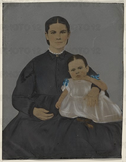 Portrait of mother and baby, 1860s-1880s. Creator: Unknown.