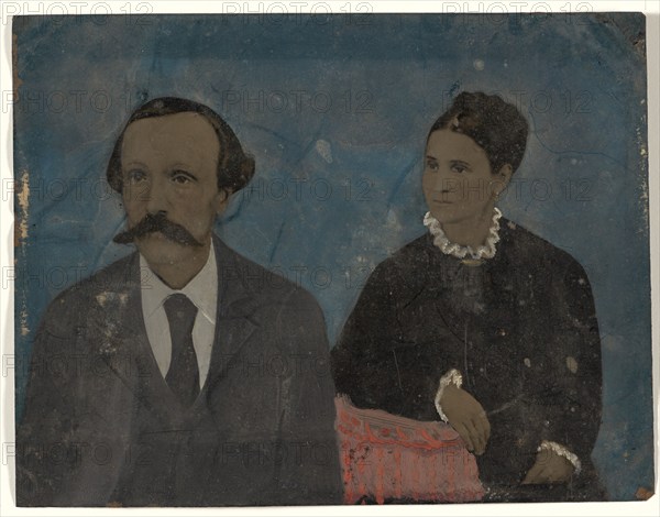 Portrait of couple, 1860s-1880s. Creator: Unknown.