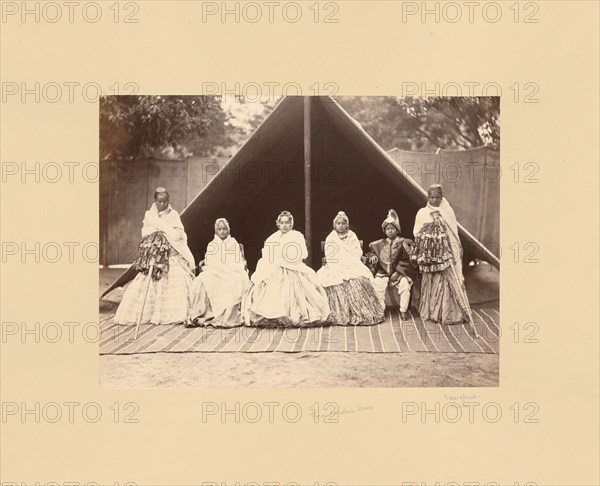 Three Nepalese Wives, about 1870s. Creator: Bourne & Shepherd.