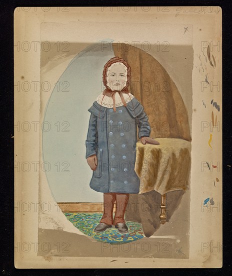 Portrait of child in winter coat, about 1850-1860. Creator: Unknown.