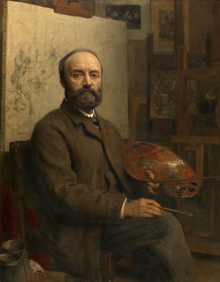 The Painter Charles Verlat, late 19th-early 20th century. Creator: Edouard De Jans.