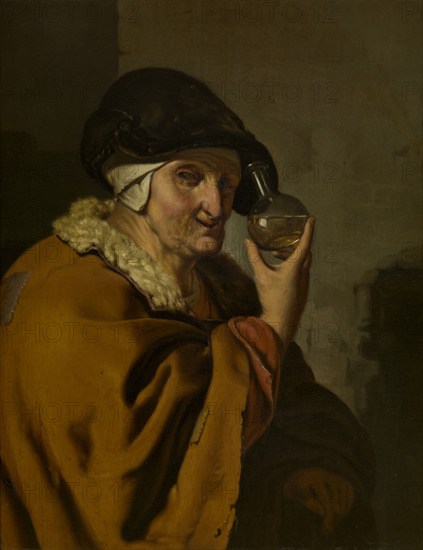 An Old Woman with a Bottle, mid-late 17th century. Creator: Ary de Vois.