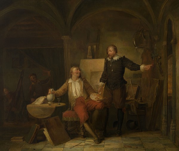 The Studio of the Painter Joos van Craesbeeck, c1640s, (c1870s). Creator: Nicaise de Keyser.