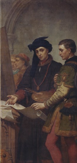 The Painters Jan van Eyck and Rogier van der Weyden, (c1430s), 1862-1872. Creator: Nicaise de Keyser.