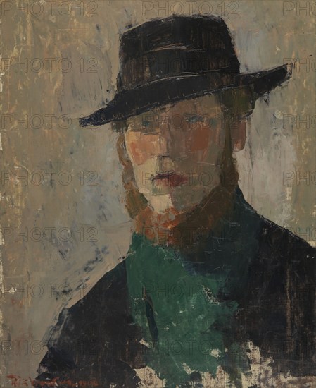 Self Portrait in Black Hat, 1908. Creator: Rik Wouters.