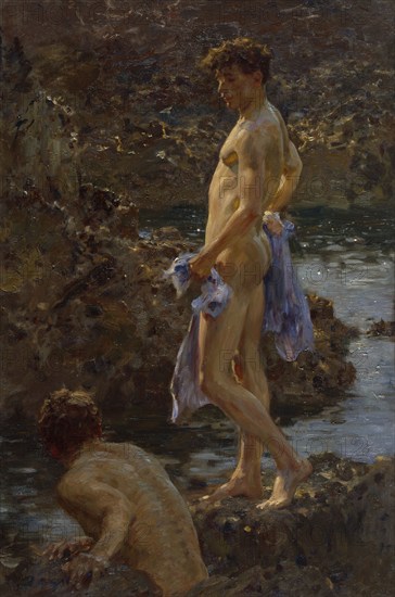 A Bathing Group, 1914. Creator: Henry Scott Tuke.