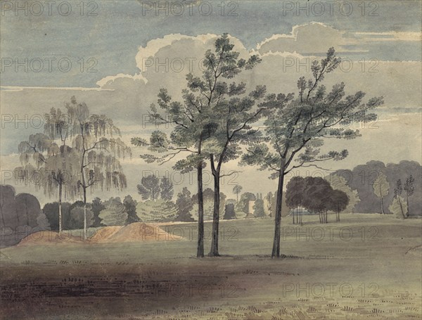 Landscape with trees, c19th century. Creator: John Baxter.