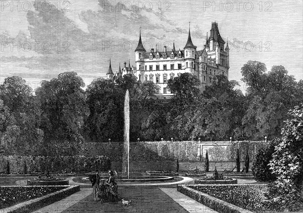 Dunrobin Castle, the seat of the Duke of Sutherland, visited by the Queen, 1872. Creator: William James Palmer.