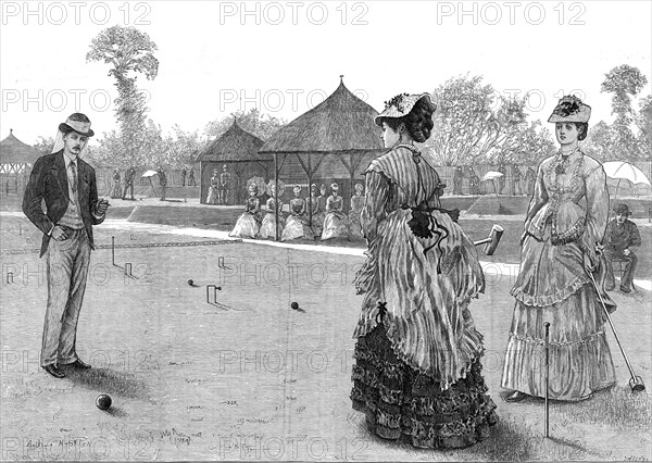 The last croquet game of the season, 1872. Creator: Joseph Swain.