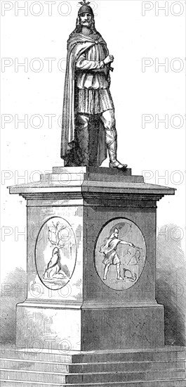 Monument to King Harold Haarfager, at Christiania, 1872. Creator: Unknown.