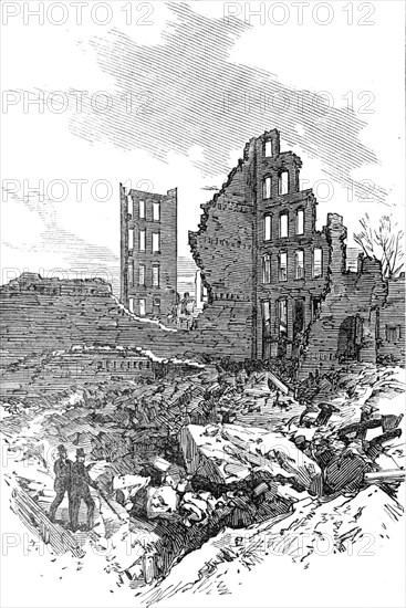 The Great Fire at Boston: ruins of the building where the fire originated, 1872. Creator: Unknown.