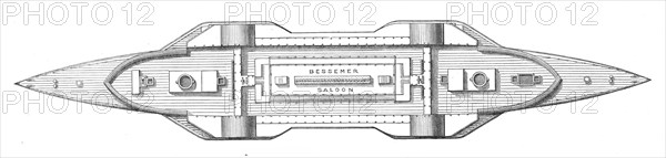 Deck plan of the Bessemer saloon-steamer, 1872. Creator: Unknown.