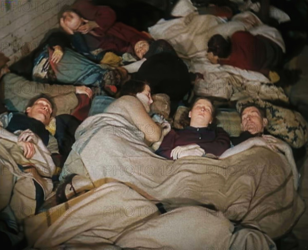 Civilians Sleeping in the London Underground, 1940. Creator: British Pathe Ltd.