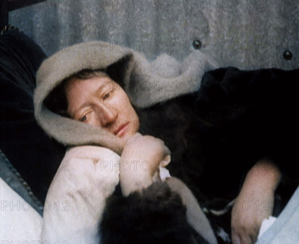 Annie MacSwiney on a Sick Bed During Her Hunger Strike at Mountjoy Prison, 1922. Creator: British Pathe Ltd.