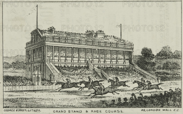 The Grand Stand and Race Course at Alexandra Palace, 19th century. Creator: George & Hast.