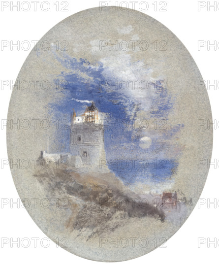 Lowestoffe Lighthouse, about 1827. Creator: JMW Turner.