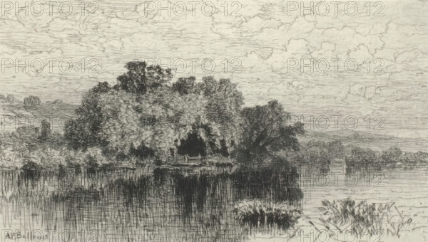 Landscape with Lake, c1850-1880. Creator: Albert Fitch Bellows.