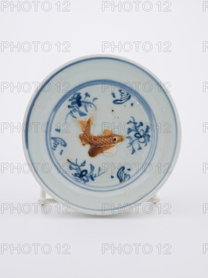 Dish with biscuit fish design, 1475-1525. Creator: Unknown.