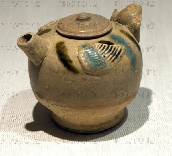 Covered ewer with bird appliques, 800s. Creator: Unknown.