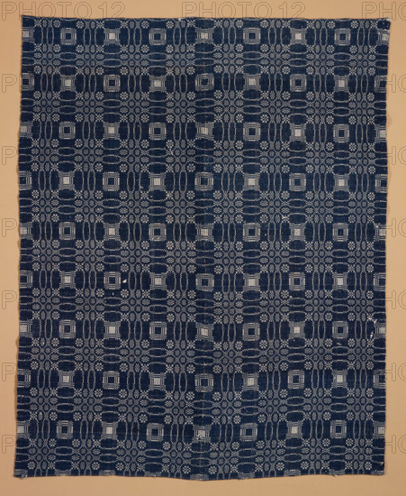 Bed Cover (Overshot Coverlet), about 1840. Creator: Unknown.