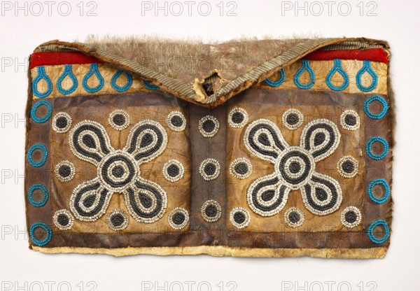 Beaded Fur Bag, 1880-1910. Creator: Unknown.